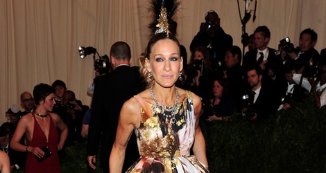 Sarah Jessica Parker posando en la Gala del MET 2013