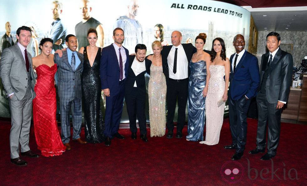 Michelle Rodriguez, Justin Lin, Elsa Pataky y el reparto de 'Fast&Furious 6' en Londres