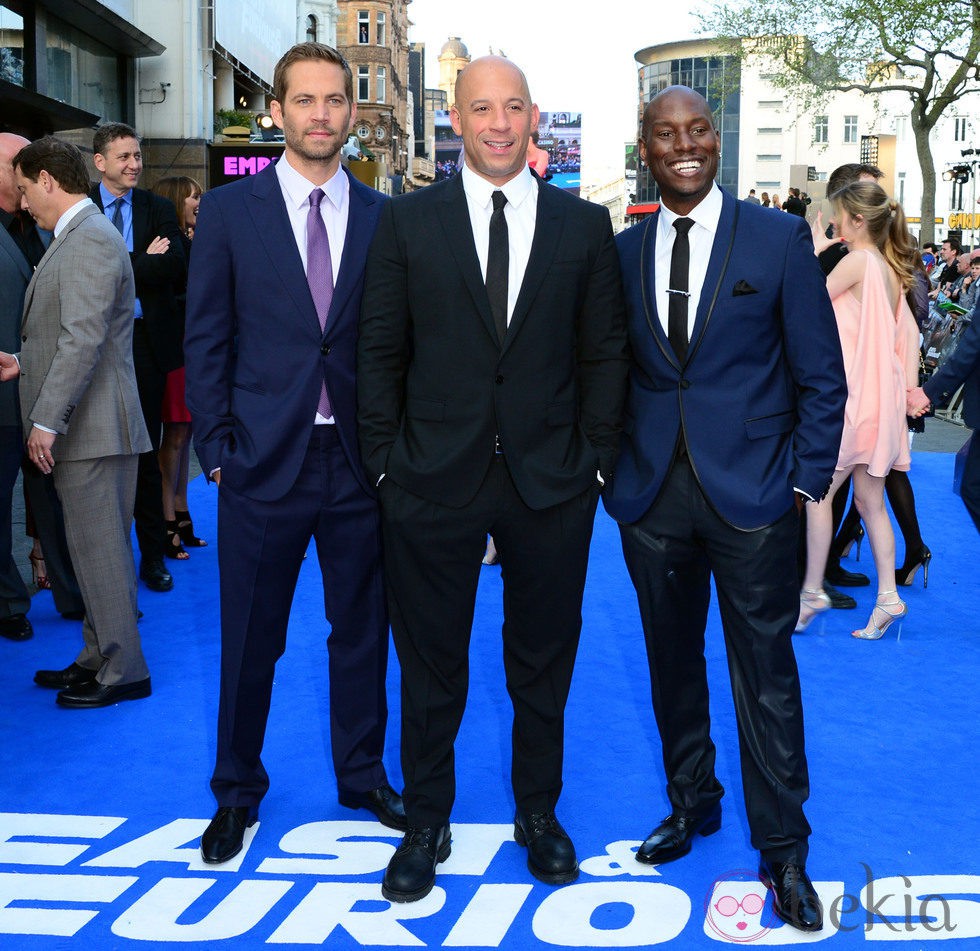 Paul Walker, Vin Diesel y Tyrese Gibson en el estreno mundial de 'Fast&Furious 6' en Londres