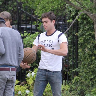 Zac Efron en el rodaje de la película 'Neighbors'