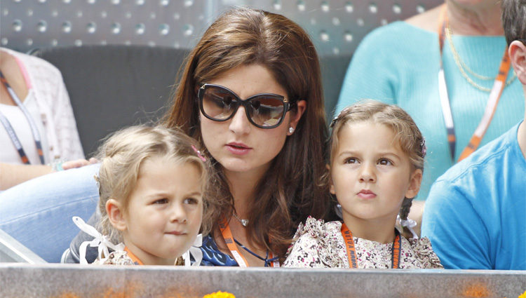 La mujer y las hijas de Roger Federer en el Open Madrid 2013