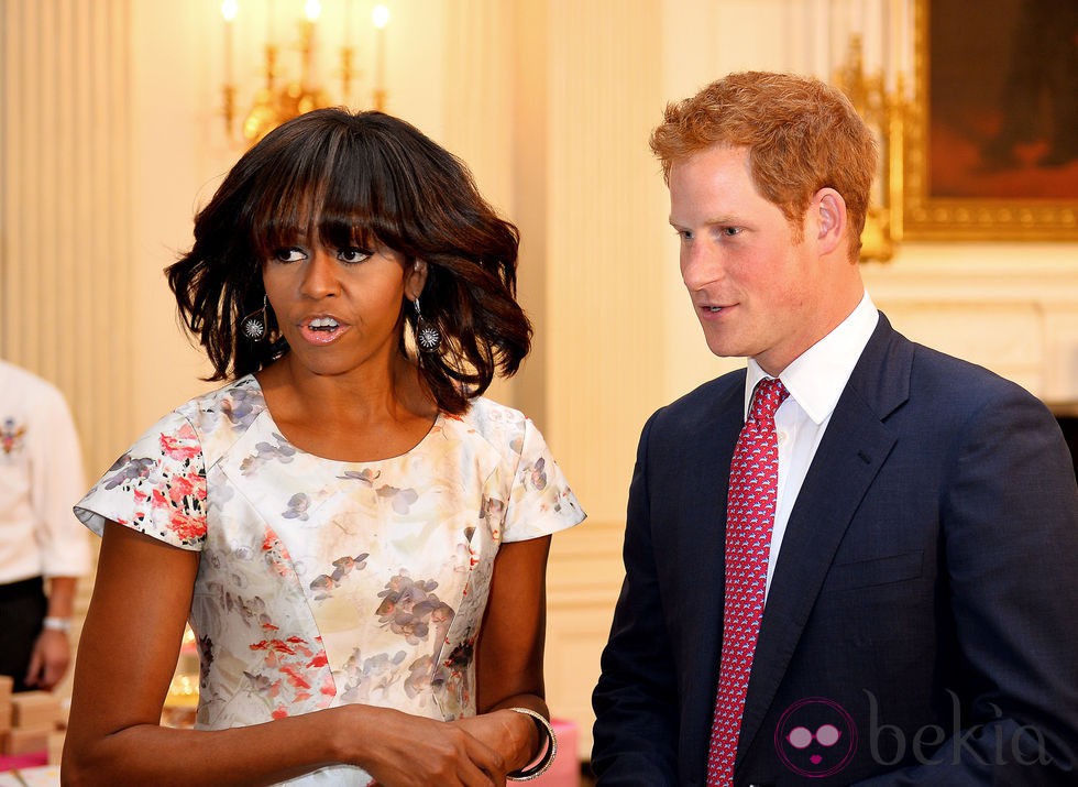 Michelle Obama y el Príncipe Harry en la Casa Blanca