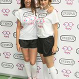 Norma Ruiz y Elia Galera durante un partido solidario en Madrid