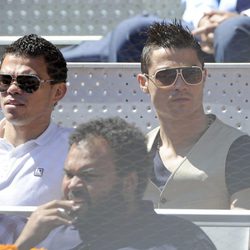 Cristiano Ronaldo y Pepe en la final del Open de Madrid 2013