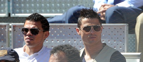 Cristiano Ronaldo y Pepe en la final del Open de Madrid 2013