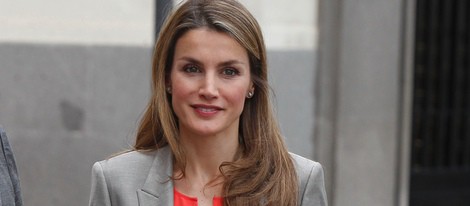 La Princesa Letizia a su llegada a la visita a una exposición en el Museo del Prado