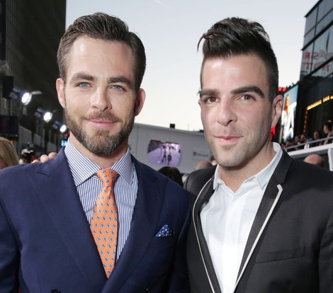 Chris Pine y Zachary Quinto en el estreno en Los Angeles de 'Star Trek: En la oscuridad'