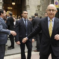 Cristóbal Montoro en el funeral de Mercedes de la Merced