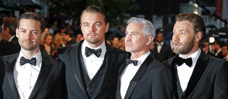 Tobey Maguire, Leonardo DiCaprio, Baz Luhrmann y Joel Edgerton en la ceremonia de apertura del Festival de Cannes 2013