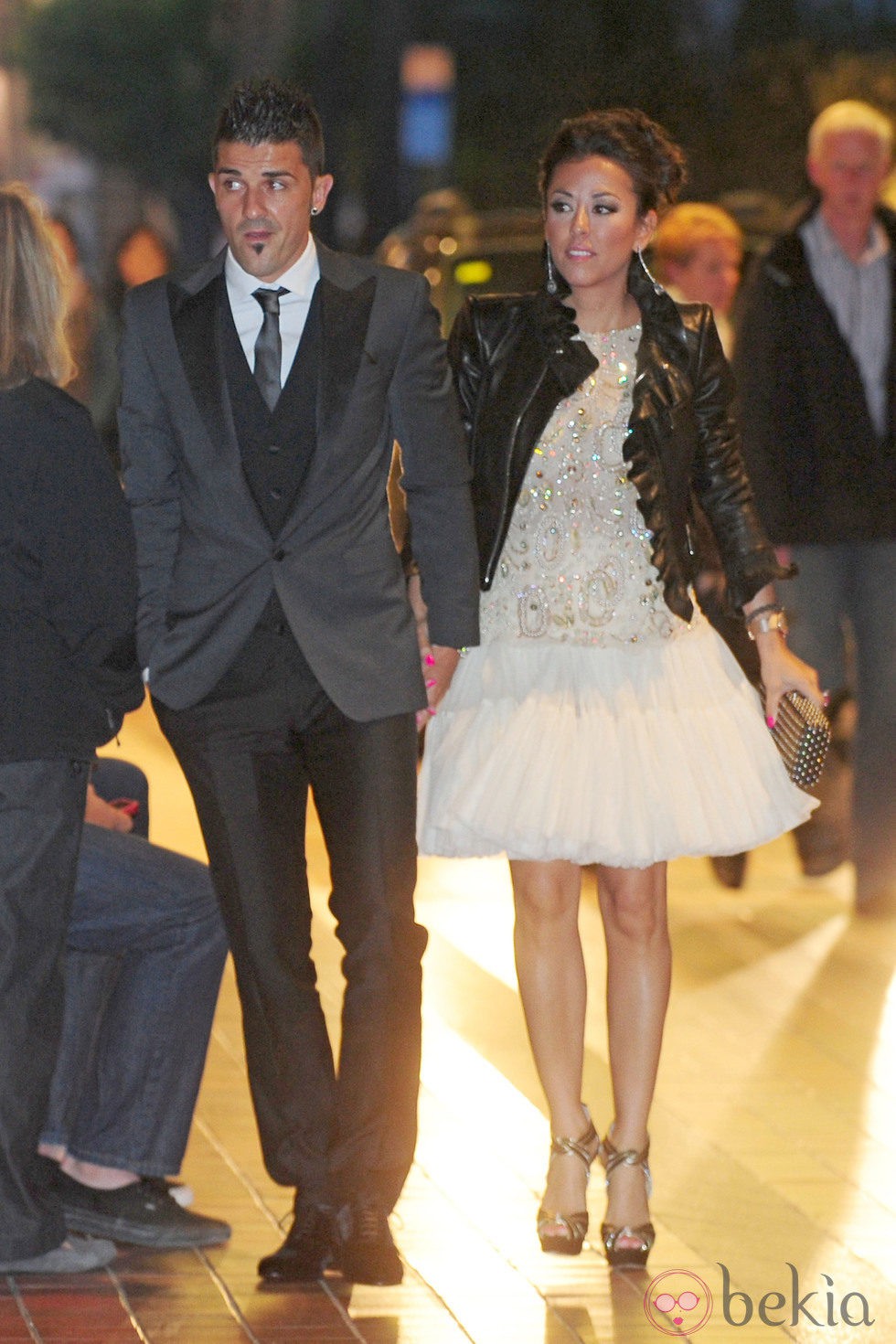 David Villa y Patricia González en la cena de celebración del título de Liga del Barça