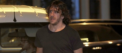 Carles Puyol en la cena de celebración del título de Liga del Barça