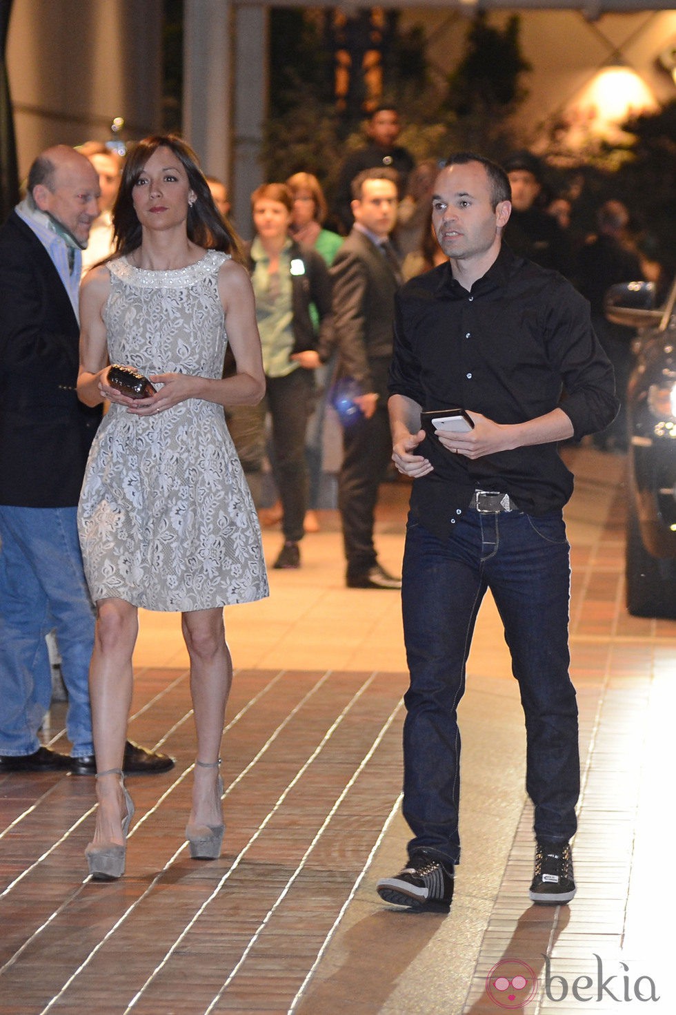 Andrés Iniesta y Anna Ortiz en la cena de celebración del título de Liga del Barça