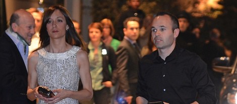 Andrés Iniesta y Anna Ortiz en la cena de celebración del título de Liga del Barça