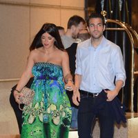 Cesc Fàbregas y Daniella Semaan en la cena de celebración del título de Liga del Barça