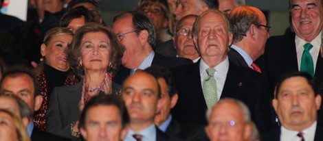 Los Reyes Juan Carlos y Sofía en la final de la Copa del Rey 2013