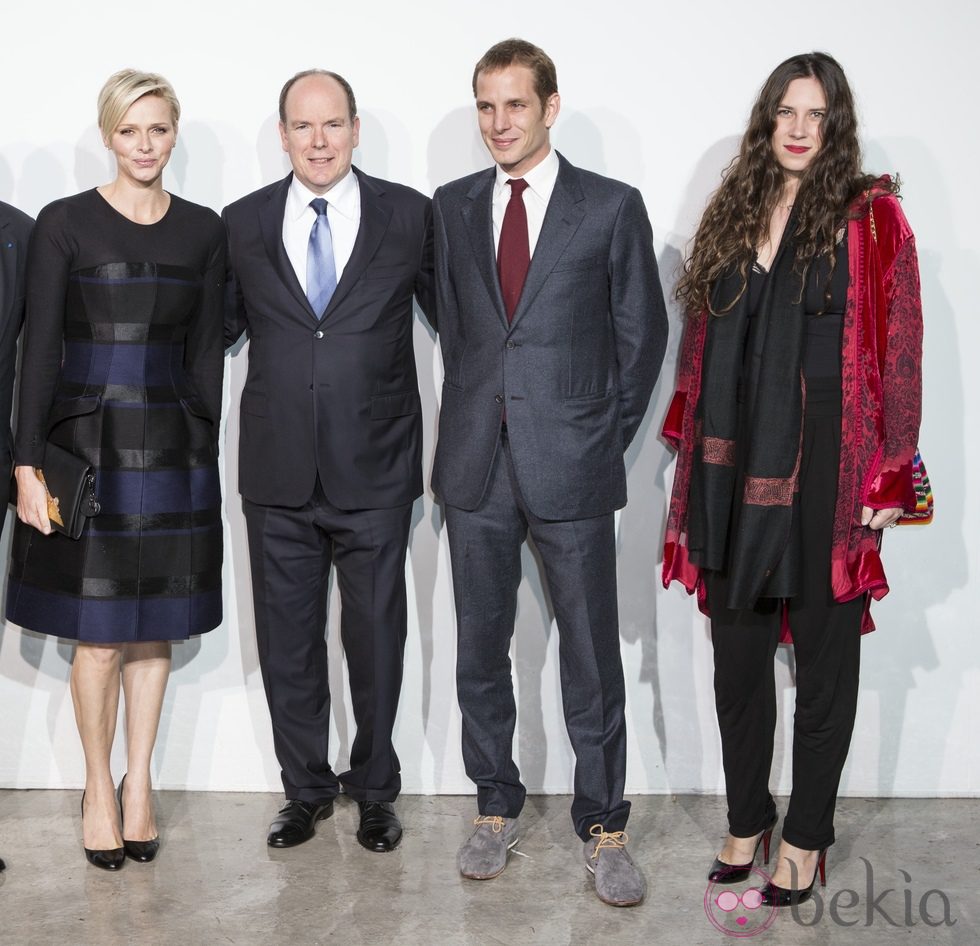 Alberto y Charlene de Mónaco con Andrea Casiraghi y Tatiana Santo Domingo