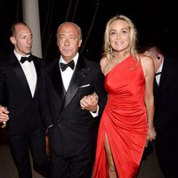 Fawaz Gruosi y Sharon Stone en la fiesta Grisogono de Cannes 2013