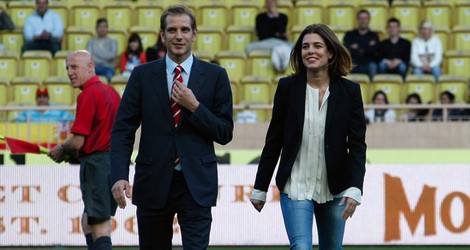 Andrea y Carlota Casiraghi en un partido benéfico en Mónaco