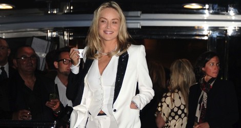 Sharon Stone en la fiesta en el yate de Roberto Cavalli en Cannes