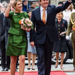 Guillermo Alejandro y Máxima de Holanda a su llegada a Luxemburgo