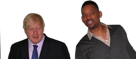 Will Smith con Boris Johnson en la presentación de 'After Earth' en Londres