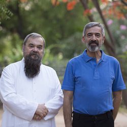 Imanol Arias y Carles Canut en el rodaje de 'Vicente Ferrer'