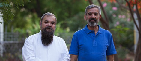 Imanol Arias y Carles Canut en el rodaje de 'Vicente Ferrer'