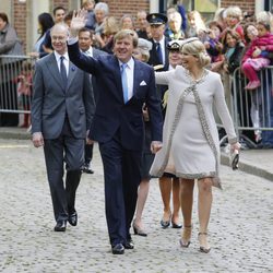 Guillermo Alejandro y Máxima de Holanda durante su visita a Groningen