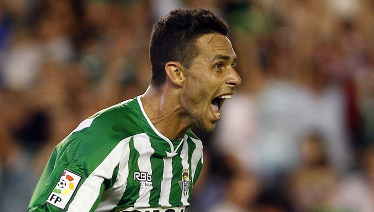 Rubén Castro celebrando un gol marcado con el Real Betis