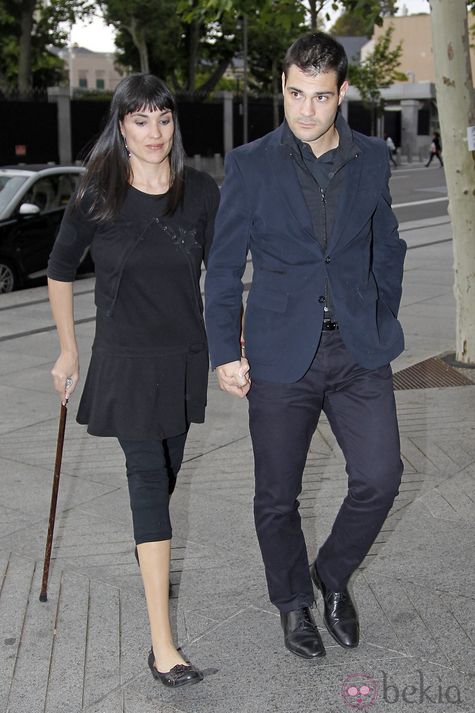 Irene Villa y Juan Pablo Lauro en el funeral de José Luis Solaguren