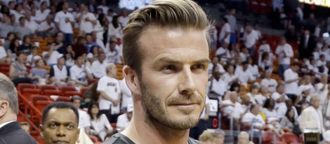 David Beckham disfrutando de un partido de la NBA en Miami