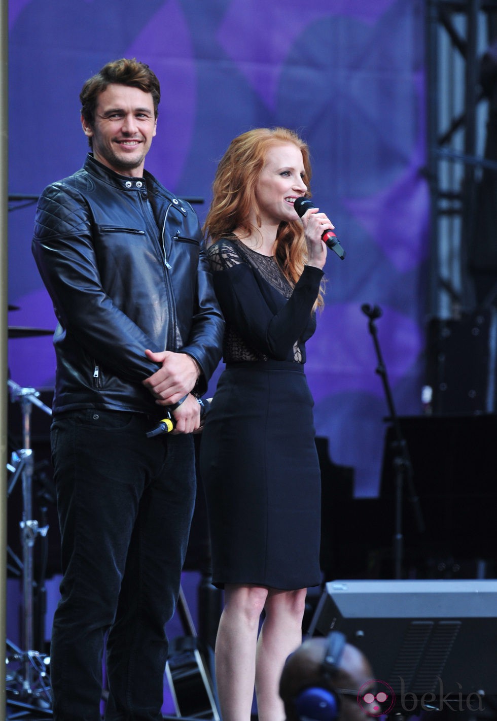 James Franco y Jessica Chastain en el The Sound of Change Live en el Twickenham Stadium de Londres