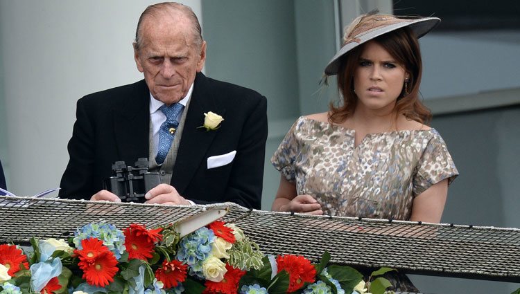 El Duque de Edimburgo y Eugenia de York en el Derby de Epsom 2013