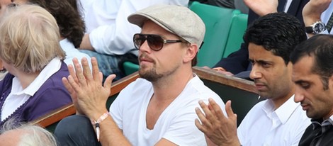 Leonardo Dicaprio aplaude durante un partido de Rafa Nadal en el Roland Garros 2013