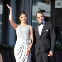 Los Príncipes Victoria y Daniel de Suecia en la cena previa a la boda de Magdalena de Suecia y Chris O'Neill