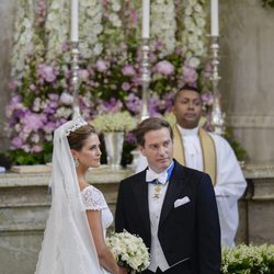 Chris O'Neill y la Princesa Magdalena de Suecia antes del inicio de su boda