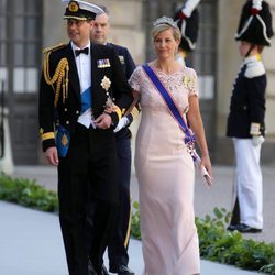 Los Condes de Wessex, Eduardo y Sophie, llegando a la boda de Magdalena de Suecia y Chris O'Neill 