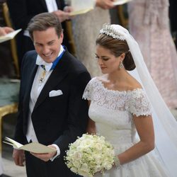 La Princesa Magdalena de Suecia y Chris O'Neill durante su boda 