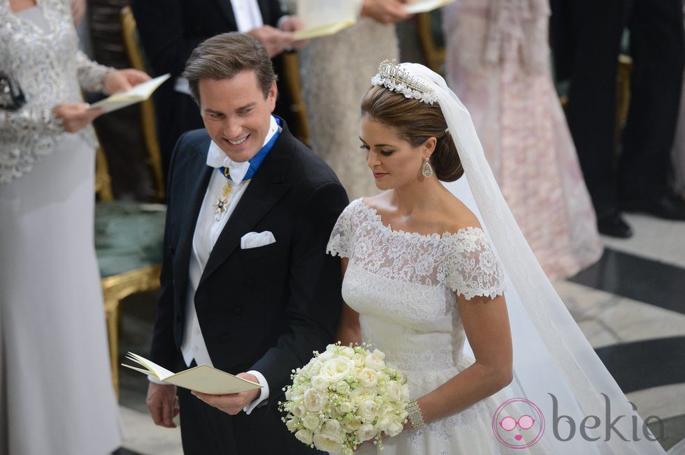 La Princesa Magdalena de Suecia y Chris O'Neill durante su boda 