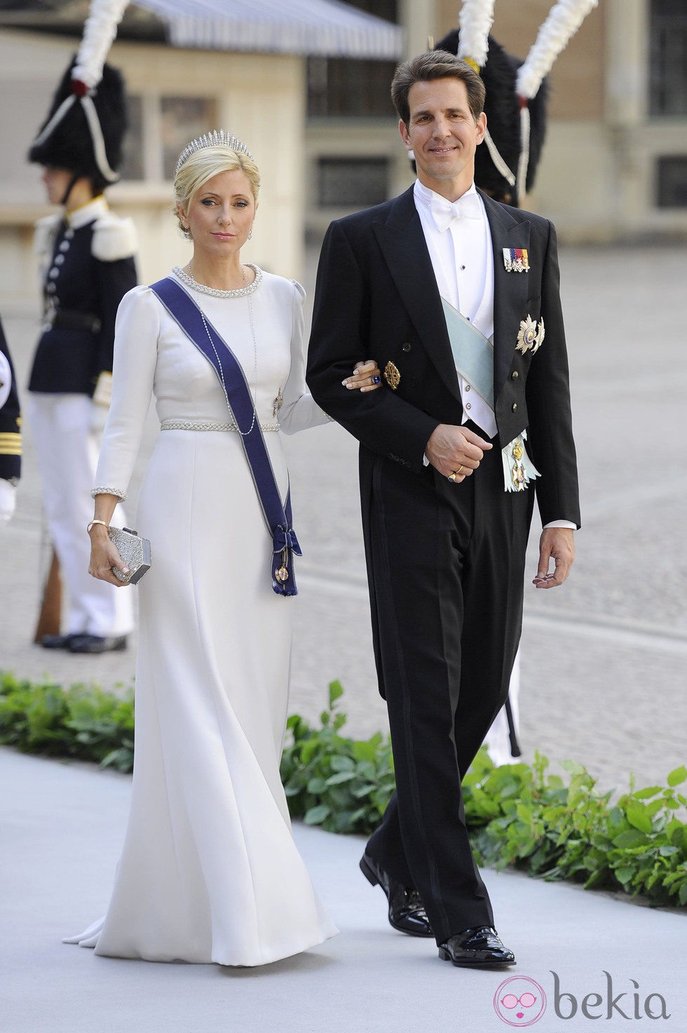 Los Príncipes Pablo y Marie Chantal de Grecia llegando la boda de Magdalena de Suecia y Chris O'Neill