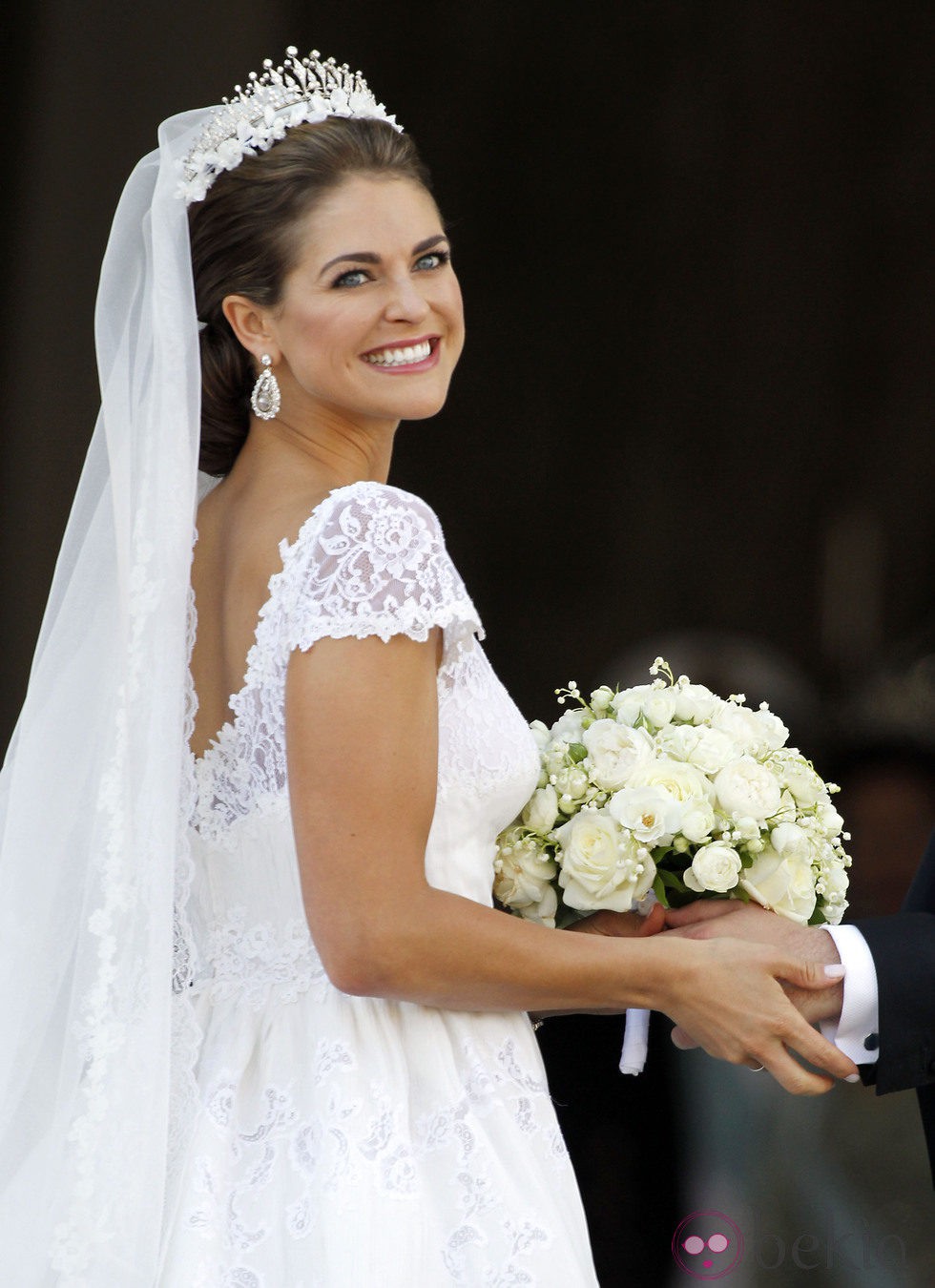 La Princesa Magdalena de Suecia muy feliz el día de su boda con Chris O'Neill