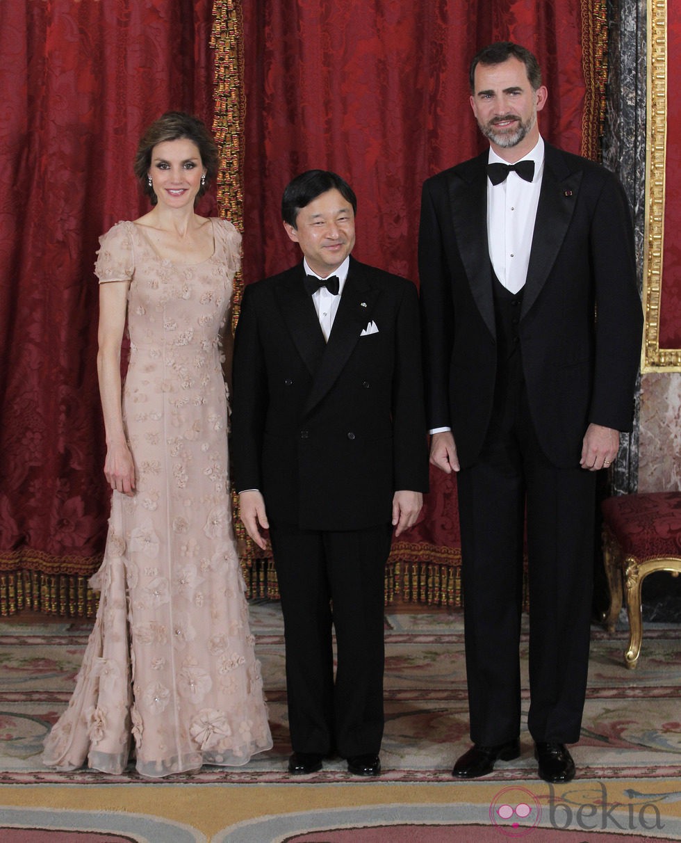 Los Príncipes de Asturias y Naruhito de Japón en la cena de gala en honor a Naruhito de Japón