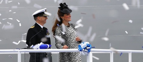 La Duquesa de Cambridge en la botadura de un barco