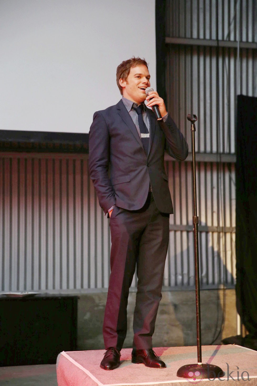 Michael C. Hall presentando la octava temporada de Dexter