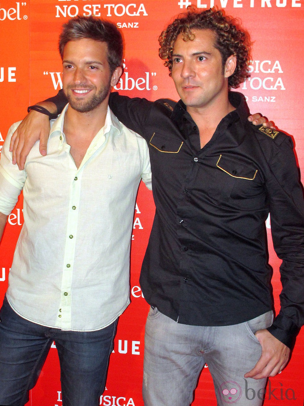 Pablo Alborán y David Bisbal en el concierto de Alejandro Sanz en Sevilla