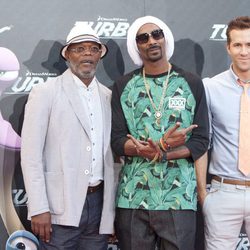 Samuel L. Jackson, Snoop Dogg y Ryan Reynolds en la presentación de 'Turbo' en Barcelona