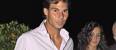 Rafa Nadal y Xisca Perelló a su llegada al concierto de Julio Iglesias en Barcelona