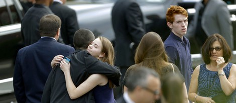 Familiares y amigos en el funeral de James Gandolfini en Nueva York