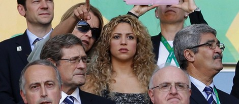 La madre de Gerard Piqué y Shakira en el partido España-Italia de la Copa Confederaciones 2013