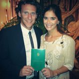 Diego Forlán y Paz Cardoso el día de su boda civil